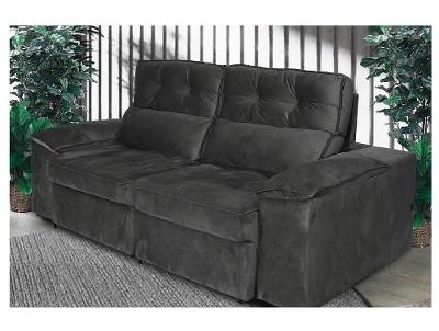 Sofá 3 Lugares Retrátil Reclinável Veludo Zeus Nordeste Flex