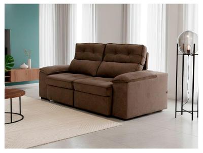 Sofá 3 Lugares Retrátil Reclinável Veludo Zeus Nordeste Flex