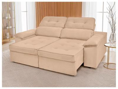 Sofá 3 Lugares Retrátil Reclinável Veludo Kratos SMP