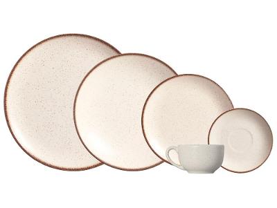Aparelho de Jantar e Chá 20 Peças Alleanza Redondo Cerâmica Faiança Bege Vanilla