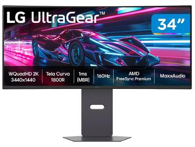 Monitor Gamer LG 34G600A-B Curvo 34” QuadHD 2K Preto UltraGea