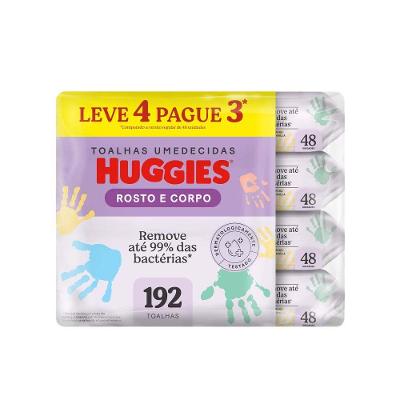 Lenço Umedecido Huggies Rosto e Corpo 192 Unidades