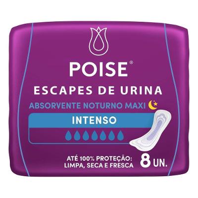 Absorvente Para Escapes de Urina Poise Noturno Maxi Sem abas 8 unidades