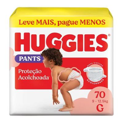 Fralda Huggies Proteção Acolchoada G 9 a 12,5kg 70 Unidades