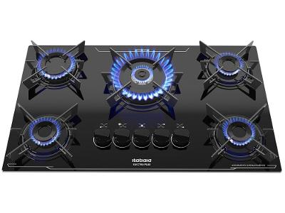 Cooktop 5 Bocas a Gás GLP Itatiaia Tripla Chama Preto Electra Plus