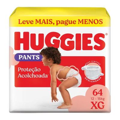 Fralda Huggies Proteção Acolchoada XG 12 a 15kg 64 Unidades