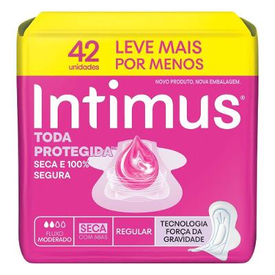 Absorvente Intimus Toda Protegida Textura Seca com Abas 42 unidades