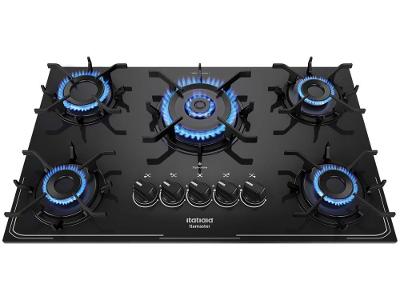 Cooktop 5 Bocas a Gás GLP Itatiaia Preto Itamaster Trempe Ferro Fundido