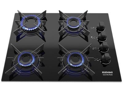 Cooktop 4 Bocas a Gás GLP Itatiaia Preto Electra Plus