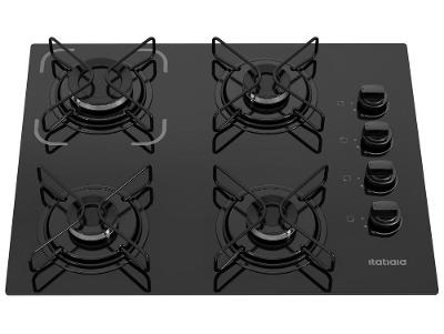 Cooktop 4 Bocas a Gás GLP Itatiaia Preto Essencial