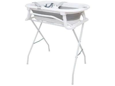 Banheira de Bebê com Suporte Dobrável Premium Baby Bubbly Cinza 35L
