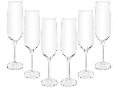 Jogo de Taças de Cristal para 	Champagne 270ml 6 Peças Bohemia Crex