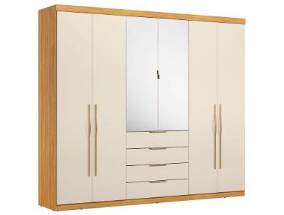 Guarda-roupa Casal com Espelho  4 Gavetas 6 Portas Demóbile Giardino