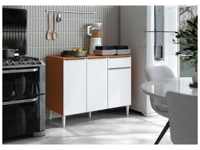 Balcão de Cozinha Modulado Aramóveis 3 Portas 2 Gavetas Prime
