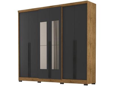 Guarda-roupa Casal com Espelho 4 Gavetas 6 Portas Araplac Lagos