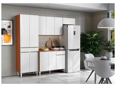 Cozinha Compacta Aramóveis Prime com Balcão 8 Portas 1 Gaveta