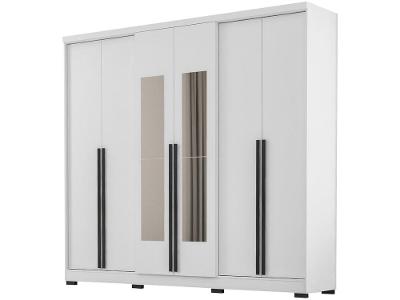 Guarda-roupa Casal com Espelho 4 Gavetas 6 Portas Araplac Lagos