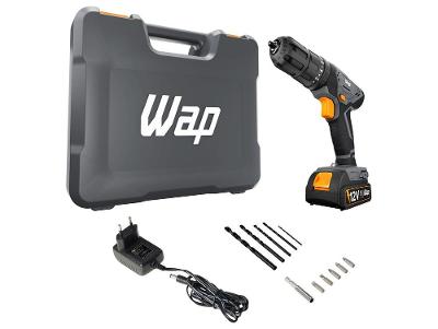 Furadeira e Parafusadeira  de Impacto WAP a Bateria com Maleta 15 Peças WF 12K4.2