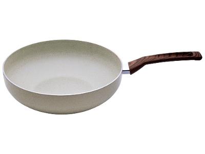 Panela Wok Multiflon de Alumínio Antiaderente Petra Bege 28cm