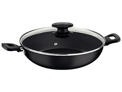 Panela Wok Tramontina Com Tampa Alumínio Antiaderente Starflon Max Loreto Grafite 28cm