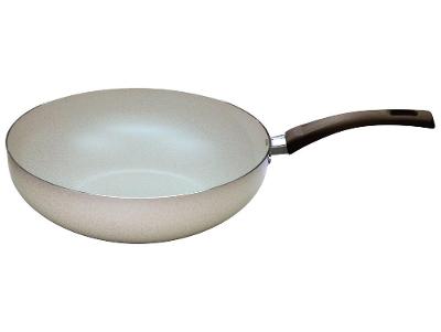 Panela Wok Multiflon de Alumínio Antiaderente Ekó Bege 28cm