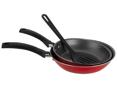 Conjunto de Frigideiras Antiaderente Multiflon Essencial Vermelho 3 Peças