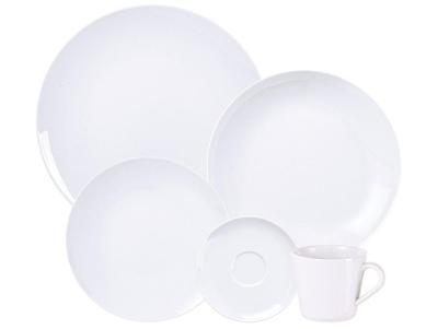 Aparelho de Jantar e Chá 20 Peças Tramontina Redondo Porcelana Branco Sophia