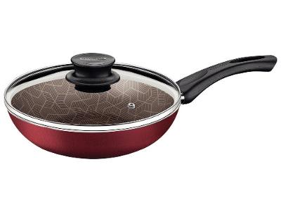 Frigideira Funda Antiaderente Tramontina de Alumínio com Tampa Paris Vermelho 26cm