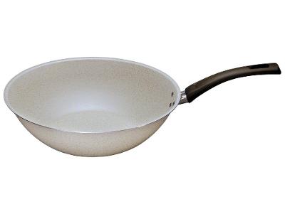 Panela Wok Multiflon de Alumínio Antiaderente Ekó Essencial Bege 28cm
