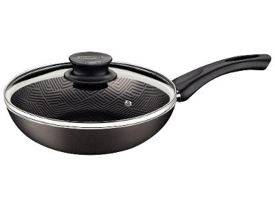 Frigideira Funda Antiaderente Tramontina de Alumínio com Tampa Paris Chumbo 26cm