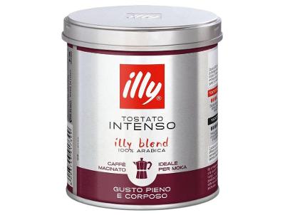 Café Torrado e Moído Especial Illy Intenso Moka 100% Arábica Lata de 125g