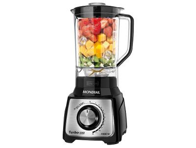 Liquidificador Mondial Turbo L-1400-LT 1400W 3L Preto e Inox 5477-01
