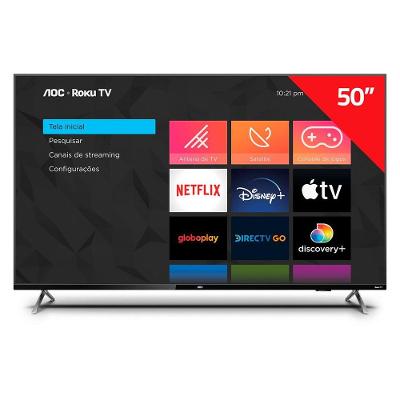 Smart TV 50" AOC 4K UHD DLED Série 6125 50U6125/78G Roku TV 2022