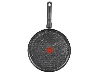 Frigideira Grill Antiaderente Rochedo de Alumínio Chapa Ondulada Stone Pro Preto e Cinza 30cm
