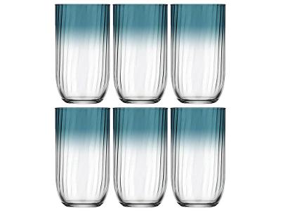 Jogo de Copos de Vidro Fiore Transparente 400ml 6 Peças Nadir Fiore