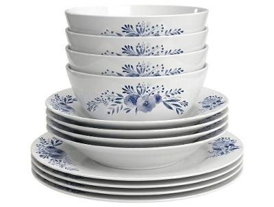 Aparelho de Jantar 12 Peças Nadir Redondo de Vidro Branco Opaline Duralex