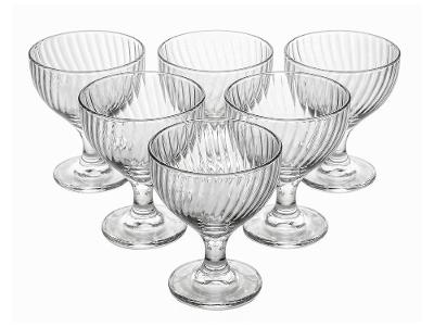 Jogo de Taças de Vidro para Sobremesa Transparente 285ml 6 Peças Nadir Fiore