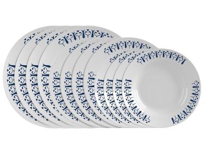 Aparelho de Jantar 12 Peças Nadir Redondo Branco Menu Termorey