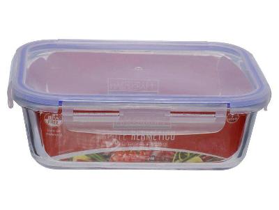 Pote de Vidro Hermético Hauskraft com Tampa Retangular 900ml Boro