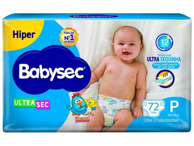 Fralda Babysec Galinha Pintadinha Ultrasec Tam. P Até 6kg 72 Unidades
