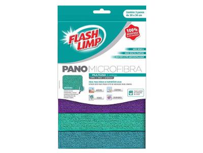 Pano de Limpeza Multiuso Flash Limp FLP6742 3 Panos