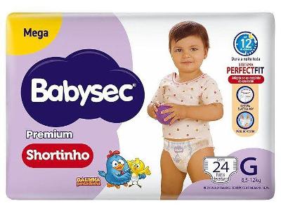 Fralda Shortinho Babysec Galinha Pintadinha Premium Tam. G 8,5 a 12kg 24 Unidades