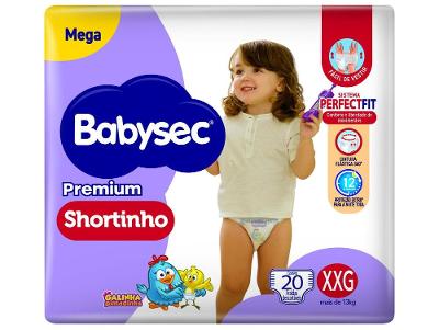 Fralda Shortinho Babysec Galinha Pintadinha Premium Tam. XXG Acima de 13kg 20 Unidades