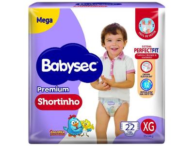 Fralda Shortinho Babysec Galinha Pintadinha Premium Tam. XG 11 a 14kg 22 Unidades