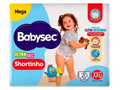 Fralda Shortinho Babysec Galinha Pintadinha Ultra Sec XXG Acima de 13kg 20 Unidades