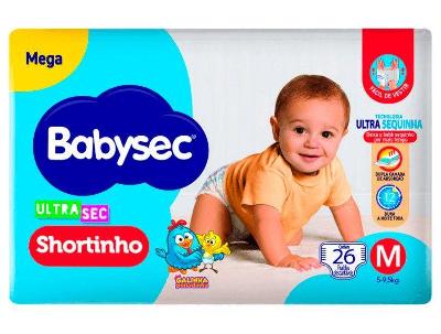 Fralda Shortinho Babysec Galinha Pintadinha Ultra Sec Tam. M 5 a 9,5kg 26 Unidades