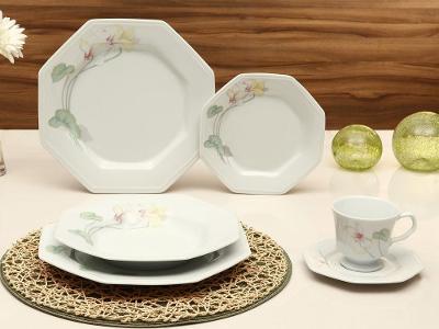 Aparelho de Jantar Chá 30 Peças Schmidt Porcelana