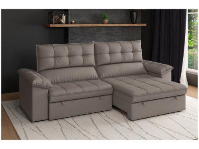 Sofá 4 Lugares Retrátil Reclinável Slim Molas Ensacadas Milano BestHouse Sofás