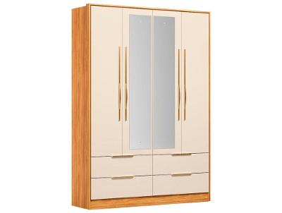 Guarda-roupa Casal com Espelho 4 Gavetas 4 Portas Demóbile Domo
