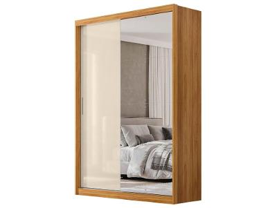 Guarda-roupa Casal com Espelho 4 Gavetas 2 Portas de Correr Demóbile Riva